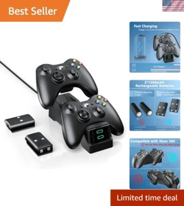 Dual Charging Dock for Xbox 360 with 2pcs 1200mAh Rechargeable Batteries - Picture 1 of 9