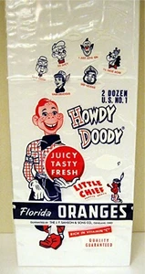 Vintage Howdy Doody Little Chief Florida Orange Bag Sanson & Sons Cleveland Ohio - Picture 1 of 1