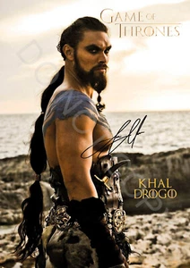 Jason Momoa Khal Drogo Game Of Thrones Autograph Photo RP 12x8 - Picture 1 of 4