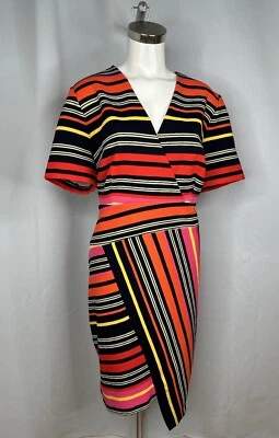 Cato Striped Short Sleeve Dress V-Neck Flattering Plus Sz 18/20 - Image 1 of 4