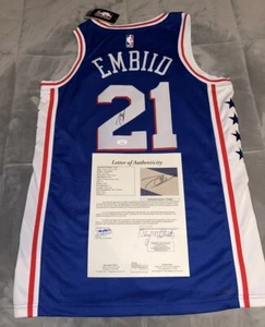 Joel Embiid Signed Authentic Swingman Jersey Philadelphia 76ers MVP JSA LOA - Picture 1 of 4