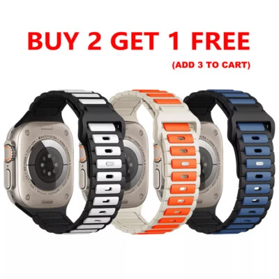 Silicone Band iWatch 49mm For Apple Watch Series Ultra3 11 10 987SE3 Sport Strap - Image 1 of 4