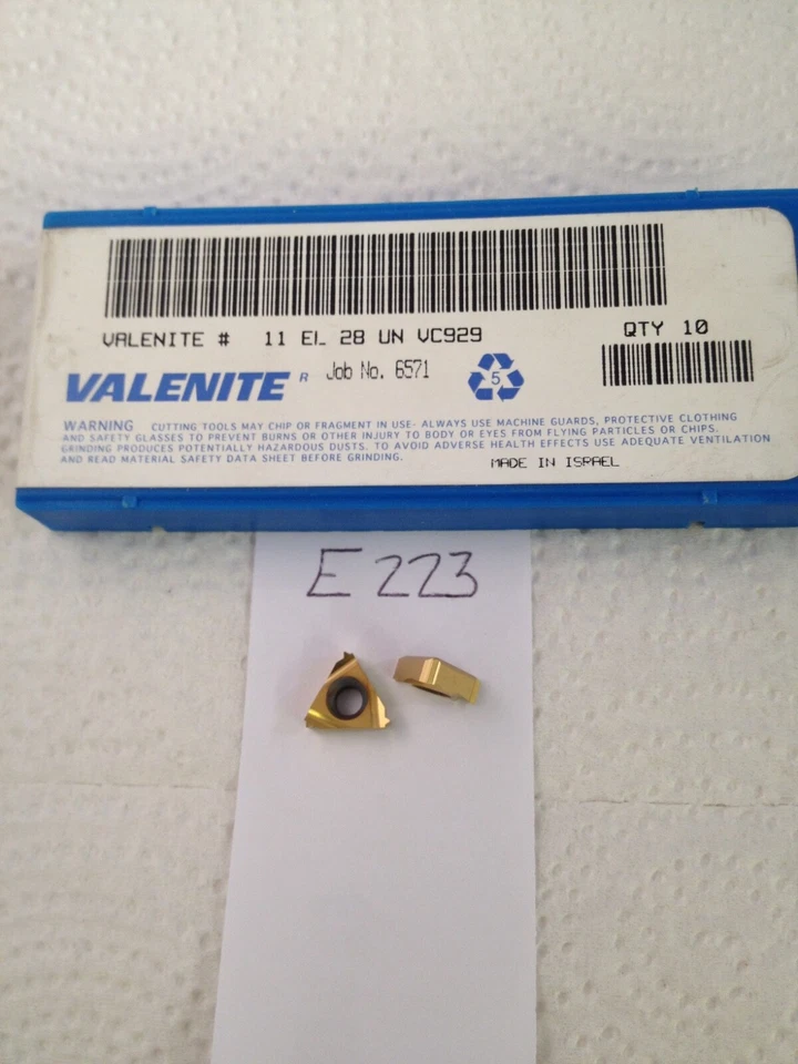 9 INSERTOS CARBURO ROSCADO VALENITE 11 EL 28 NUEVOS. GRADO: VC929 {E223} Foto 1 de 1