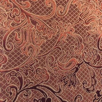 Burgundy Damask with Sheen Upholstery Drapery Fabric  54" wide By the Yard - Image 1 of 4
