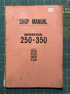 SHOP MANUAL HONDA 250-350 Models CB250, CL250, CB350, CL350 Copyright Date 1968 - Picture 1 of 8