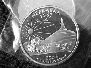 2006 S SILVER NEBRASKA STATE QUARTER FROM SILVER PROOF SET - Imagen 1 de 2