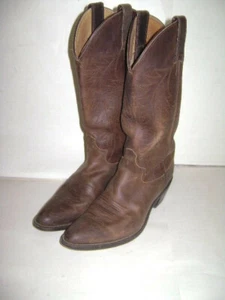 JUSTIN WOMEN BOOTS SHOES Size 8 B M BROWN TAN WESTERN COWBOY LEATHER - Picture 1 of 10