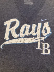 Tampa Bay Rays Damen The Nike Tee Kurzarm Gr. Lg V-Neck T-Shirt Blau - Bild 1 von 4