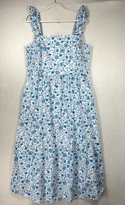 Draper James платье женщин 2XL цветочный со сборками оборки без рукавов карманы лето - Изображение 1 из 4