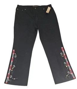 Ralph Lauren Perlen Western Boho Azteken Jeans schwarz Straight Flare Southwestern - Bild 1 von 3