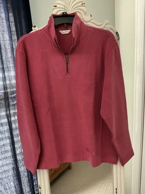 Tommy Bahama Women's M, Pink Quarter Zip Sweatshirt  with MassMutual Logo NWOT - Image 1 of 4