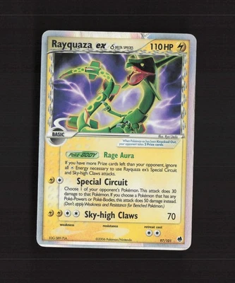 Rayquaza ex δ 97/101 EX Dragon Frontiers Ultra Rare Holo Pokemon Card DMG - Image 1 of 4