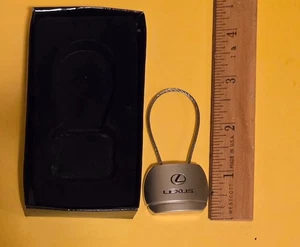 Lexus Branded Silver Keychain Cable Loop Logo Emblem Design new in box - Picture 1 of 2