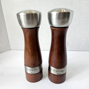 Set macina sale e pepe Cole & Mason 7,5" alto marrone e argento regolabile - Foto 1 di 7