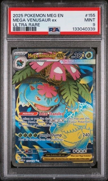 2025 POKEMON MEG EN-MEGA EVOLUTION ULTRA RARE #155 MEGA VENUSAUR EX PSA 9 - Image 1 of 1