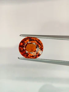 Granate espesartita natural de 3,64 quilates - sin calor, limpieza de ojos, naranja viva - Nigeria - Imagen 1 de 7