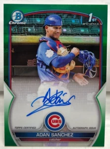 Adan Sanchez 2023 Bowman Chrome Prospect Autogramm Auto Grün Refraktor #D 29/99 - Bild 1 von 2