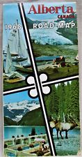PROVINCE OF ALBERTA CANADA OFFICIAL HIGHWAY ROAD MAP 1968 VINTAGE TRAVEL