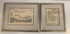 Two Nicely Framed 18th c. Antique Maps Barbados One Hand Colored 1750s