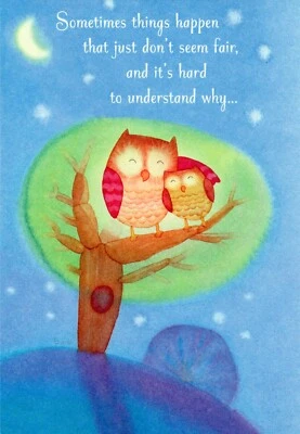 Cute ENCOURAGEMENT & SUPPORT Card FOR SOMEONE SAD, Owl Cuddle by Hallmark +✉ - Image 1 of 4
