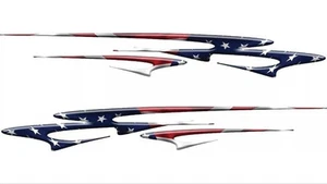 Boat Car Truck America Flag USA Graphics Decal Racing Flag Stickers Wrap 36" SET - Picture 1 of 1