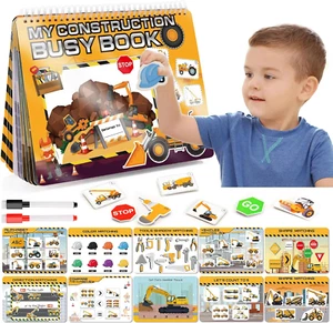 Montessori Busy Book Learning Toys for 2 3 4 5 Year Old Toddlers,Construction Th - Picture 1 of 12