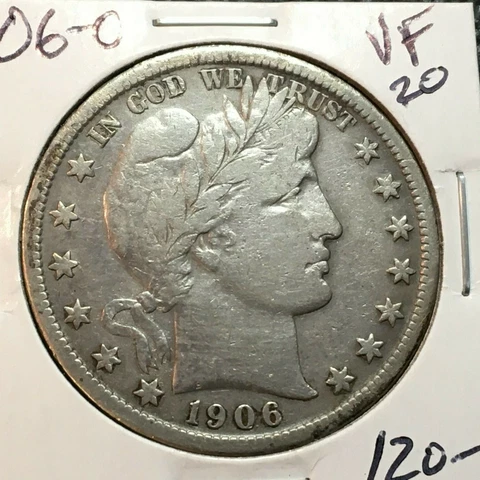 1906-O  VF    Barber Half Dollar   Full Liberty   Better Grade Cover