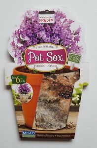 NEW Stretchable Pot Sox Fabric Cover Fits 6" Pots, Brown, Washable, Reusable 