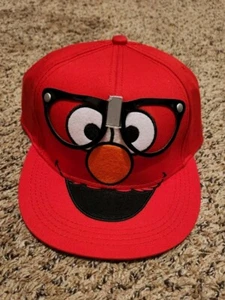 💥 2011 Sesamstraße Elmo mit Brille Snapback Rot Herren Größe Large-XL SIEHE BILDER - Bild 1 von 11