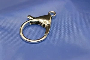 Alloy Keyring Lobster Claw Clasps, Platinum, 34~36x24x6mm, Hole: 3mm  - 1 5 10 - Picture 1 of 4