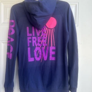 Vintage Havana Fleece Hoodie Sweatshirt Size S Women Live Free Love Worn Twice - Picture 1 of 7