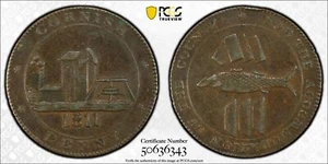 1811 Britain Cornish Penny Token PCGS XF45BN - Redruth Cornwall - Withers-701 - Picture 1 of 4