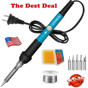 Soldering Iron Kit 60W LCD Solder Gun Wire Adjustable Temperature Welding Tools - Picture 1 of 16