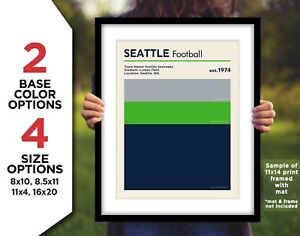 SEATTLE SEAHAWKS Team Colors Photo Picture FOOTBALL Art 8x10 8.5x11 11x14 16x20