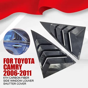 Carbon Fiber Side Window Louver Shutter Cover For Toyota Camry 2006-2011 6thmQ - Picture 1 of 20