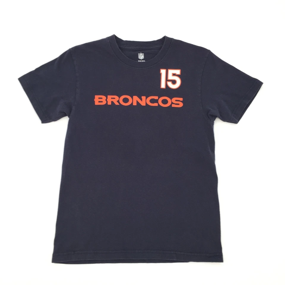 丹佛野马队 #15 Tim Tebow 短袖 NFL T 恤中号女式蓝色 M 码 — 第 1/4 张图片