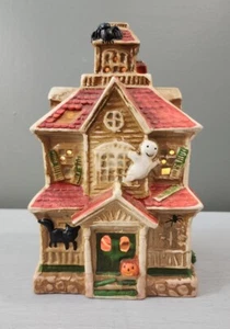 Ceramic Lighted Halloween Haunted House 1987 MSR Imports Vtg - Picture 1 of 5
