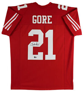 Frank Gore Authentic Signed Red Pro Style Jersey Autographed BAS Witnessed
