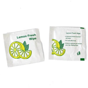 100 x PICCOLO Tovagliolo Asciugamani Fresco Bagnato Profumato Limone Avvolto Singolarmente - Foto 1 di 4