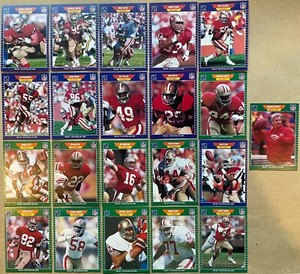1989 NFL Pro Set San Francisco 49ers Football Set of 21 Cards Montana Rice Young