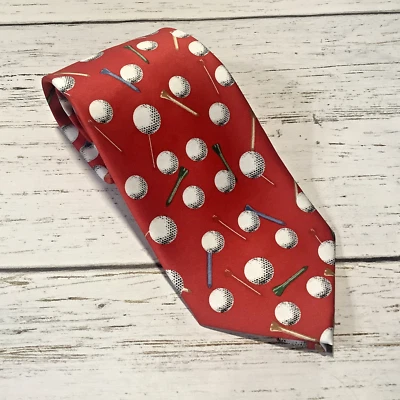 Bolas e camisetas de golfe em parquet gravata poliéster vermelho - Imagem 1 de 4