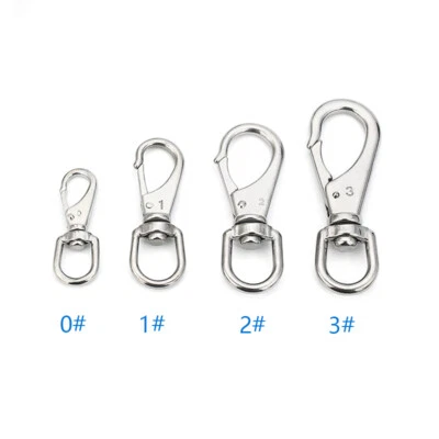Stainless Steel Large Swivel Lobster Clasps Clips Carabiner Snap Hook key Ring - Image 1 of 4