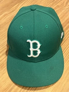 New Era 59fifty 7 1/8 St Patrick’s Day Boston Red Sox Green Fitted MLB Hat - Picture 1 of 7