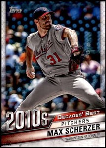 Max Scherzer 2020 Topps Decade's Best Series 2 5x7 #DB-93 7/49 Nationals