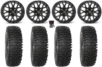 ITP Hurricane 14" Wheels Black 27" RC500 Tires Polaris RZR Turbo S / RS1 - Image 1 of 4