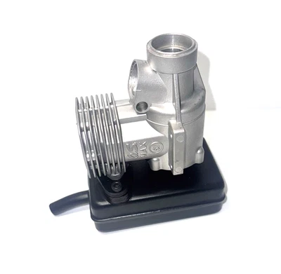 Hirobo Nitro Helicopter Black Rear Exhaust Muffler (Pipe) 60 Size Vintage New - Image 1 of 4