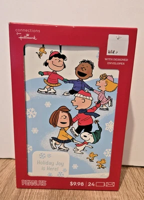 Christmas Cards Peanuts  Snoopy Holiday Joy Hallmark 24 w/ Envelopes - Image 1 of 2