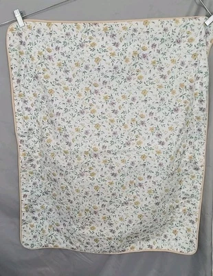 De colección Laura Ashley Almohada Falsa 25x21 Amarillo/Púrpura Floral sobre Marfil con Ribete Tostado Foto 1 de 4