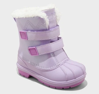 🥥 Botas de invierno Cat & Jack para niños pequeños rosa iridiscente imitación gancho de piel de oveja talla 8🆕 Foto 1 de 4