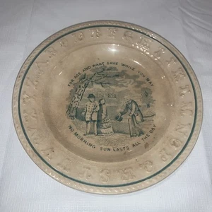 Staffordshire ABC Alphabet Child’s Plate With Saying 7 1/4” - Picture 1 of 9